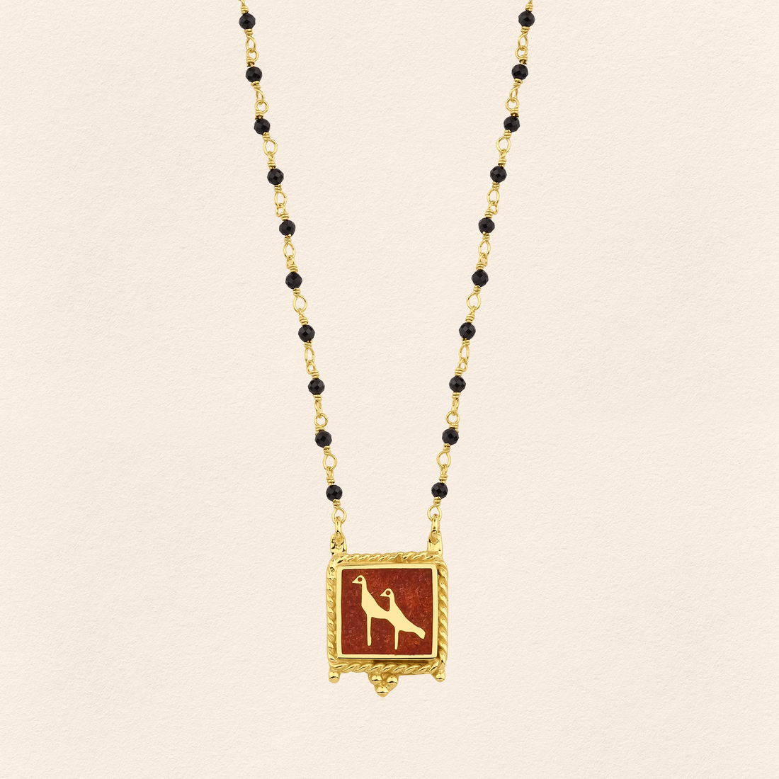 Coral Crane Necklace