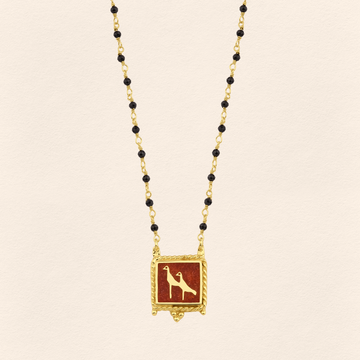 Coral Crane Necklace
