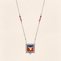 Lapis&Coral Bull Necklace