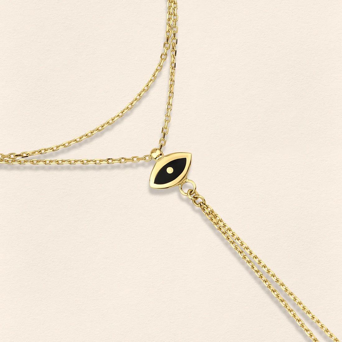Eye Diamond Gold Finger Bracelet
