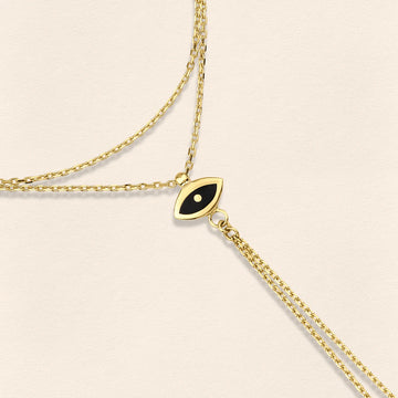 Eye Diamond Gold Finger Bracelet