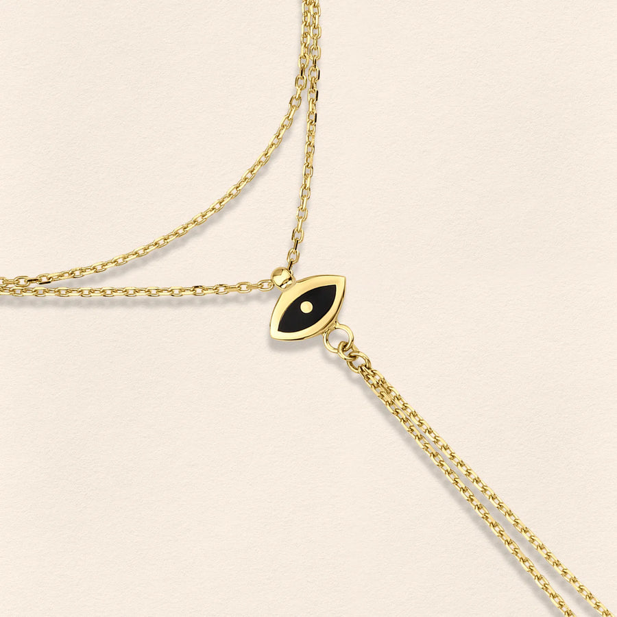 Eye Diamond Gold Finger Bracelet