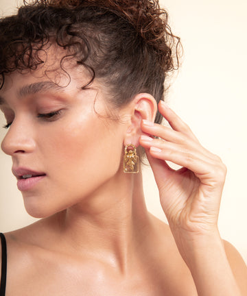 Birdman Crystal Gold Earrings