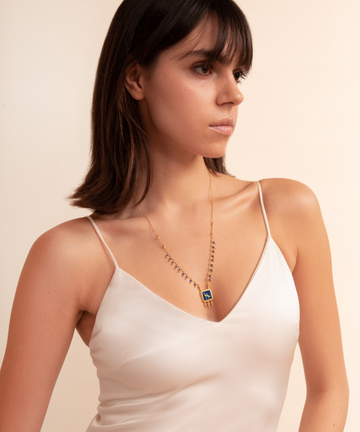 Lapis Crane Necklace