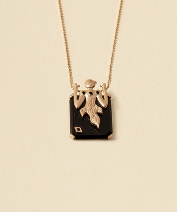 Birdman Onyx Gold Necklace - Men