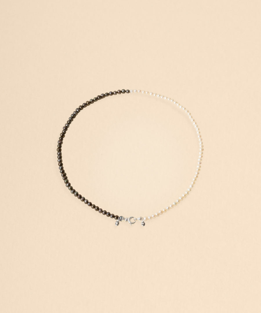 Sumerian Black & White Pearl Necklace