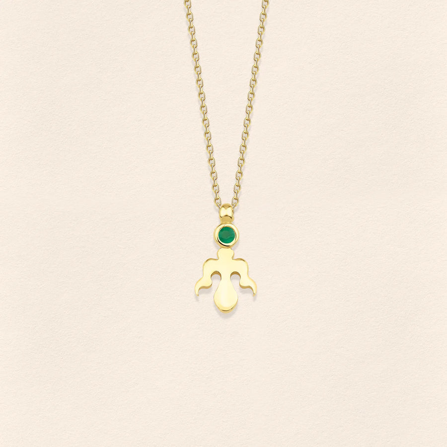 Alka Emerald Gold Necklace
