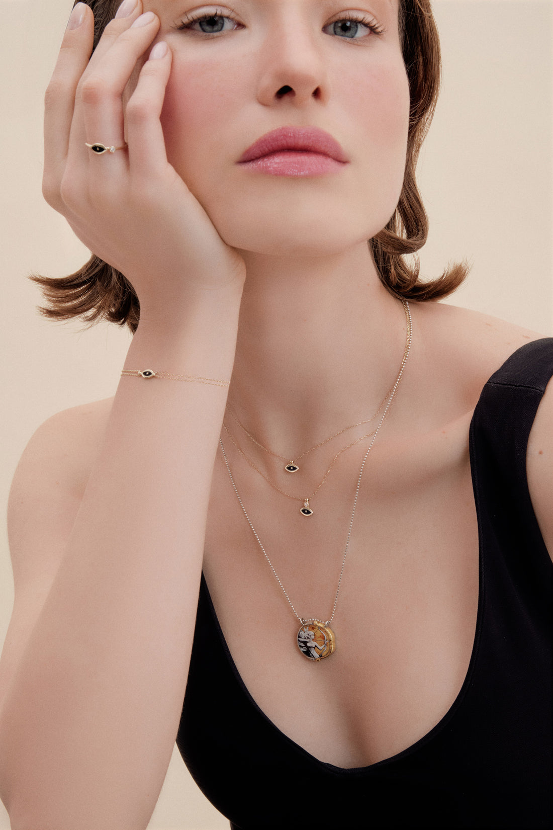 Eye Diamond Gold Necklace