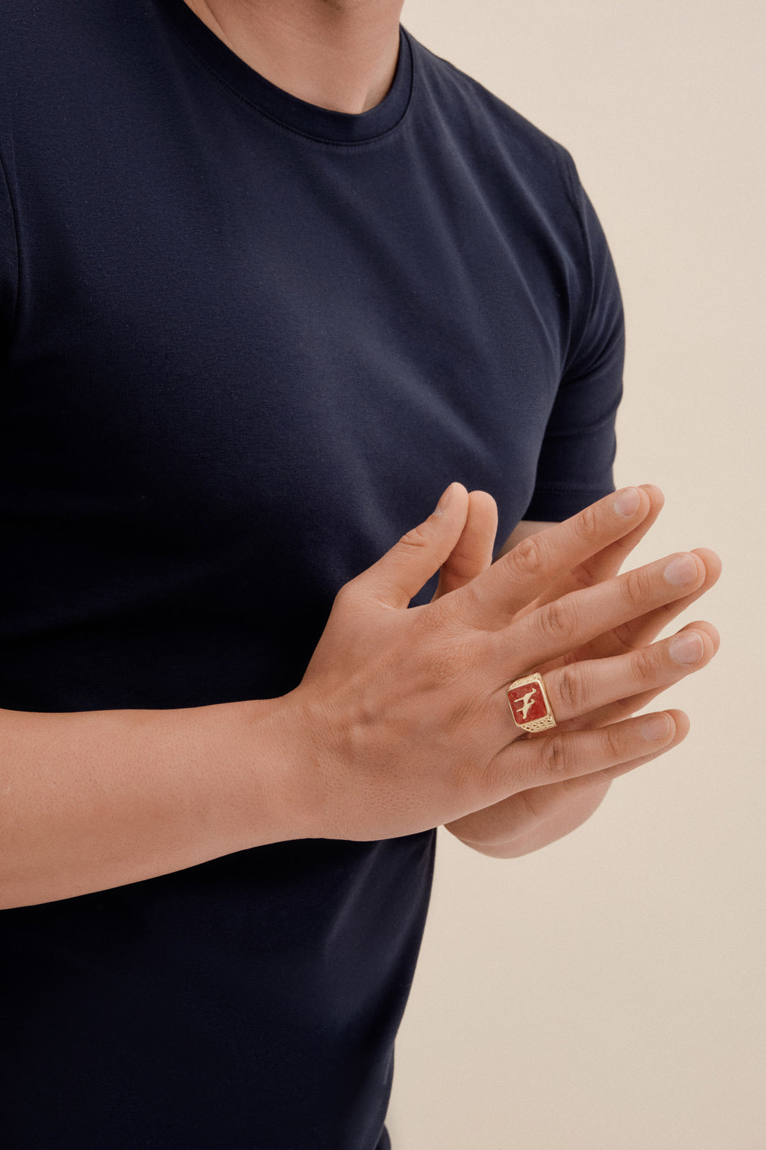 [MEN] Coral Crane Filigree Ring product detail