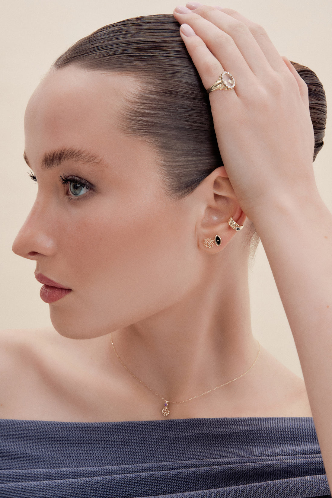 Adel Amethyst Gold Necklace
