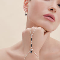 Evil Eye Finger Bracelet Earring Set l