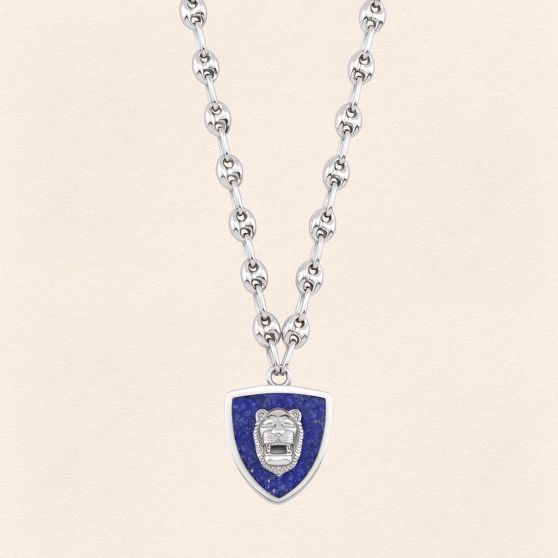 Assyrian Lion Lapis Necklace