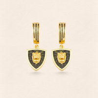 Assyrian Lion Azurite Earrings