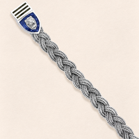 Assyrian Lion Lapis&Azurite Braided Bracelet Silver