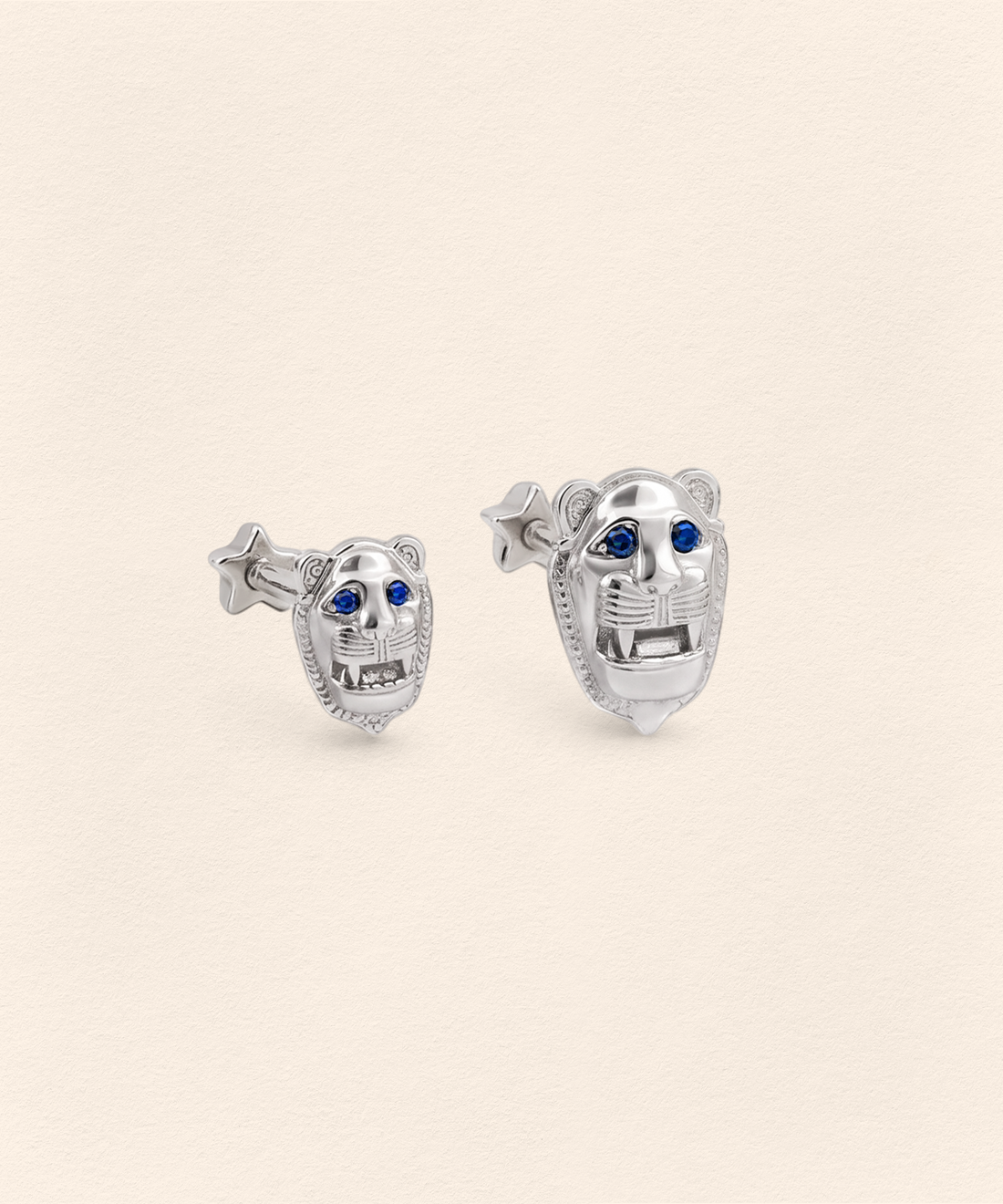 Assyrian Lion Large Sapphire Piercing