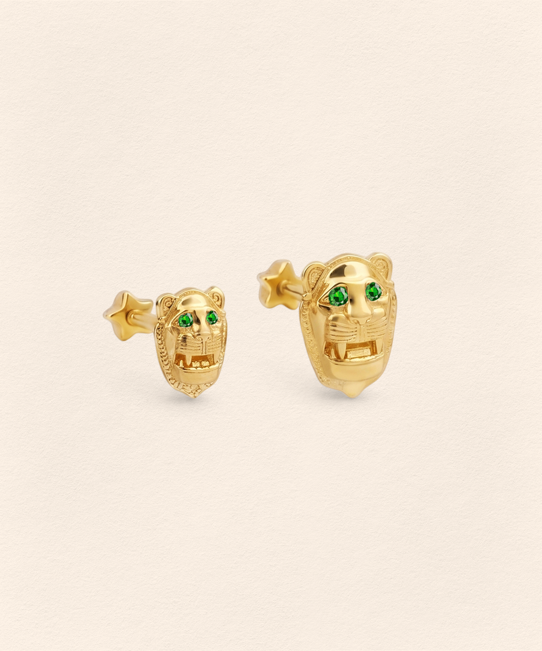 Assyrian Lion Large Emerald Piercing