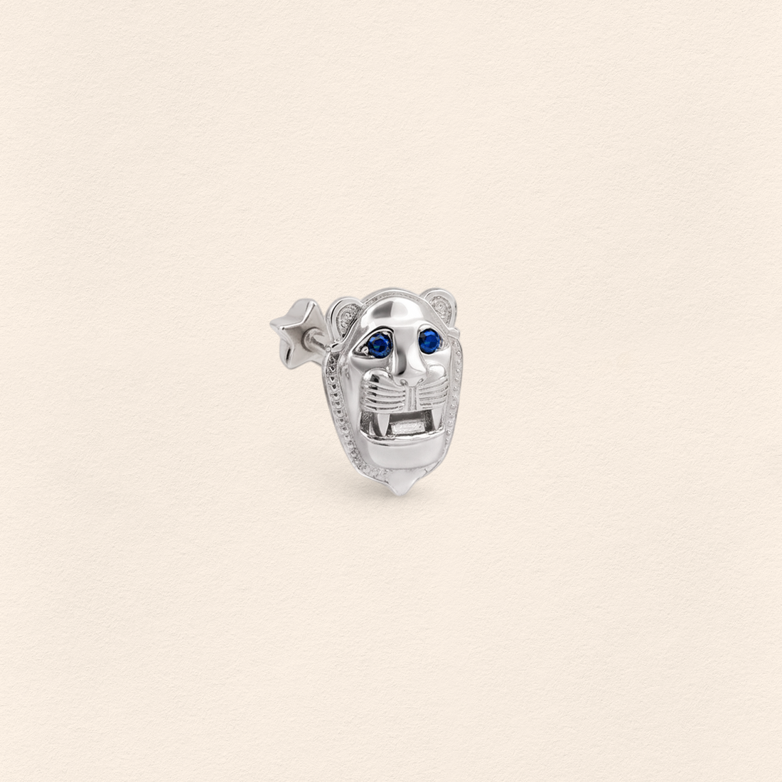 Assyrian Lion Large Sapphire Piercing