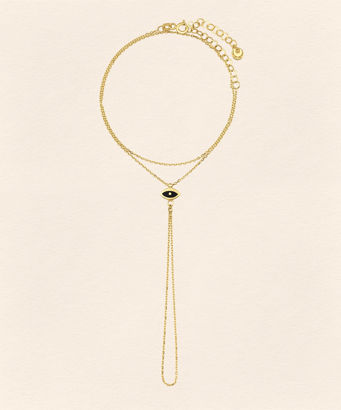 Eye Diamond Gold Finger Bracelet