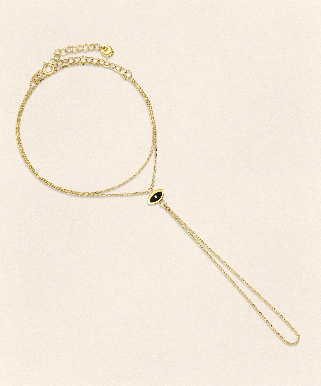 Eye Diamond Gold Finger Bracelet