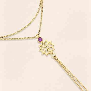 Adel Amethyst Gold Finger Bracelet