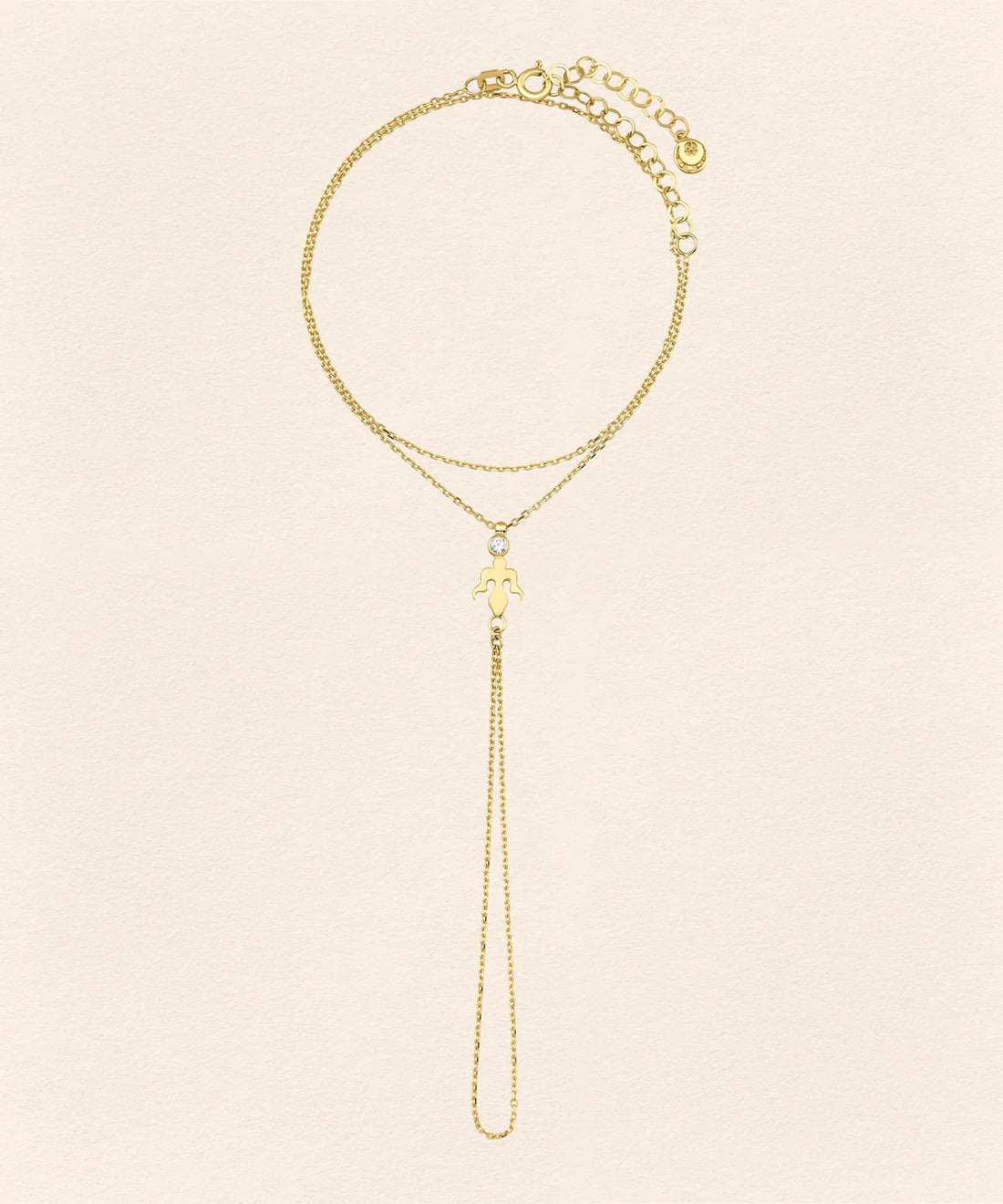 Alka Diamond Gold Finger Bracelet