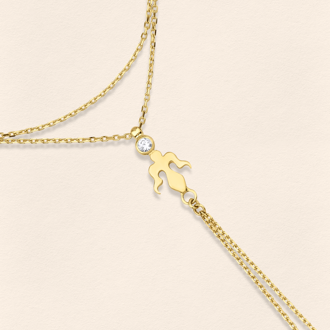 Alka Diamond Gold Finger Bracelet