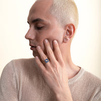 [MEN] Lapis Crane Filigree Unisex Ring product detail