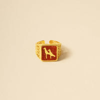 Can Bonomo - Coral Crane Filigree Ring