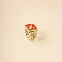 Demet Evgar - Coral Crane Filigree Ring