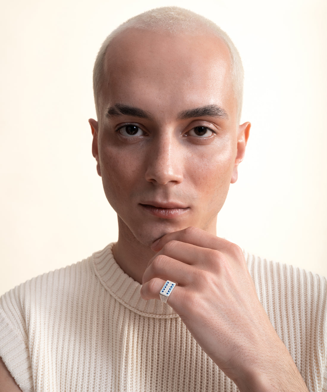 [MEN] Sumerian Filigree Unisex Ring Blue product detail