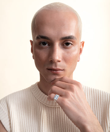 Sumerian Filigree Ring Blue - Men