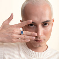 [MEN] Sumerian Filigree Unisex Ring Blue product detail