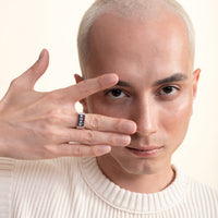 [MEN] Sumerian Filigree Unisex Ring Red product detail