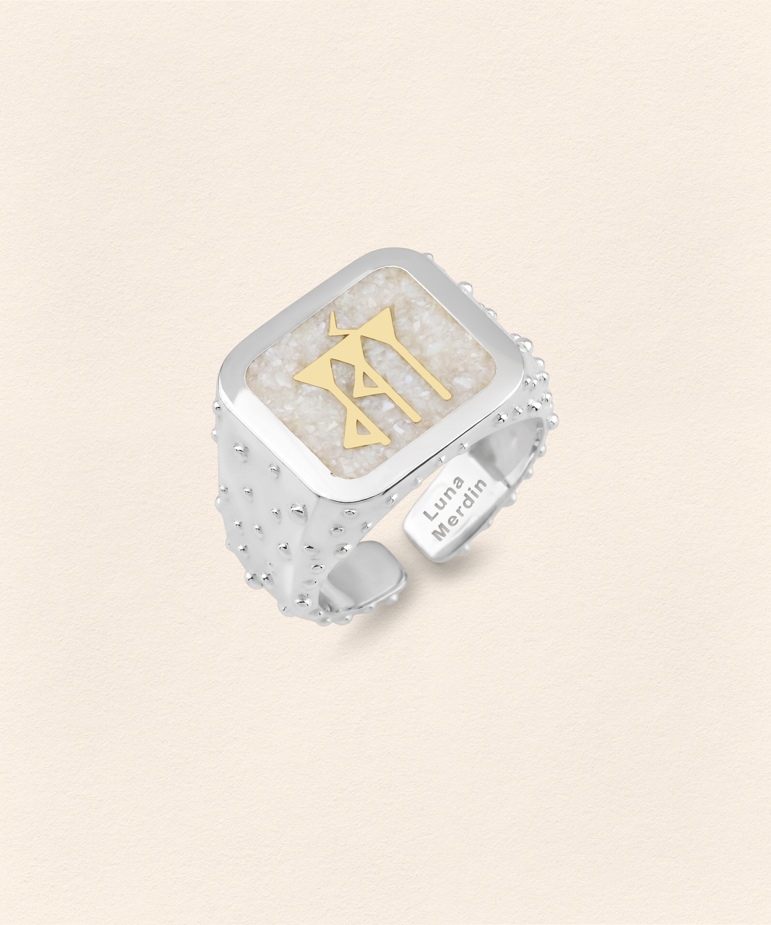 Sumerian White Pearl Love Ring