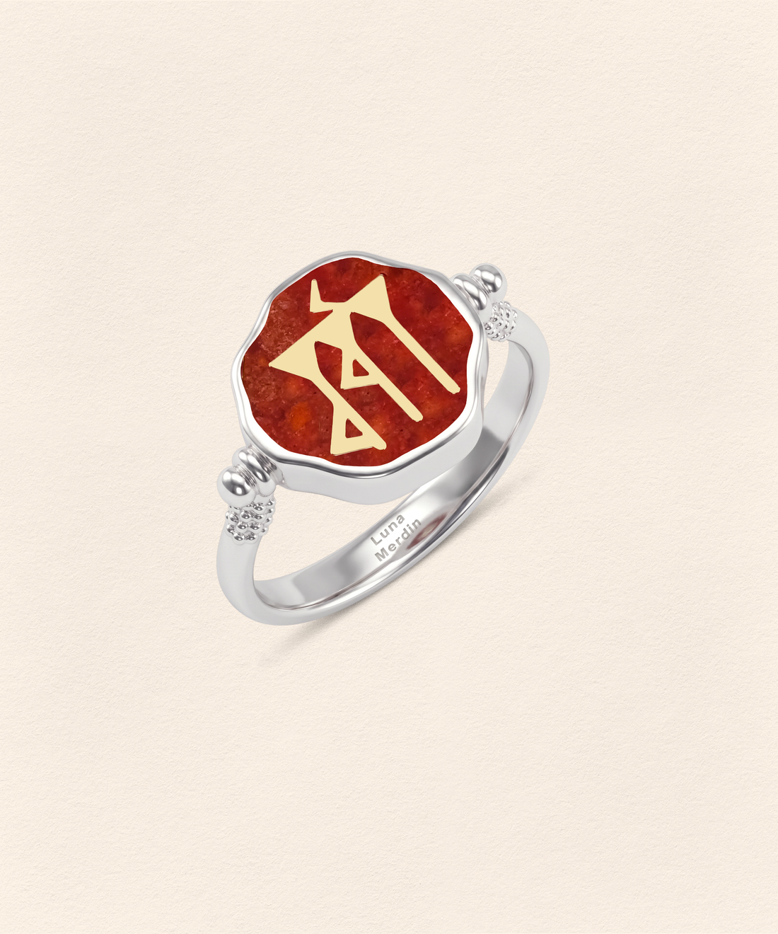 Sumerian Coral Love Small Ring