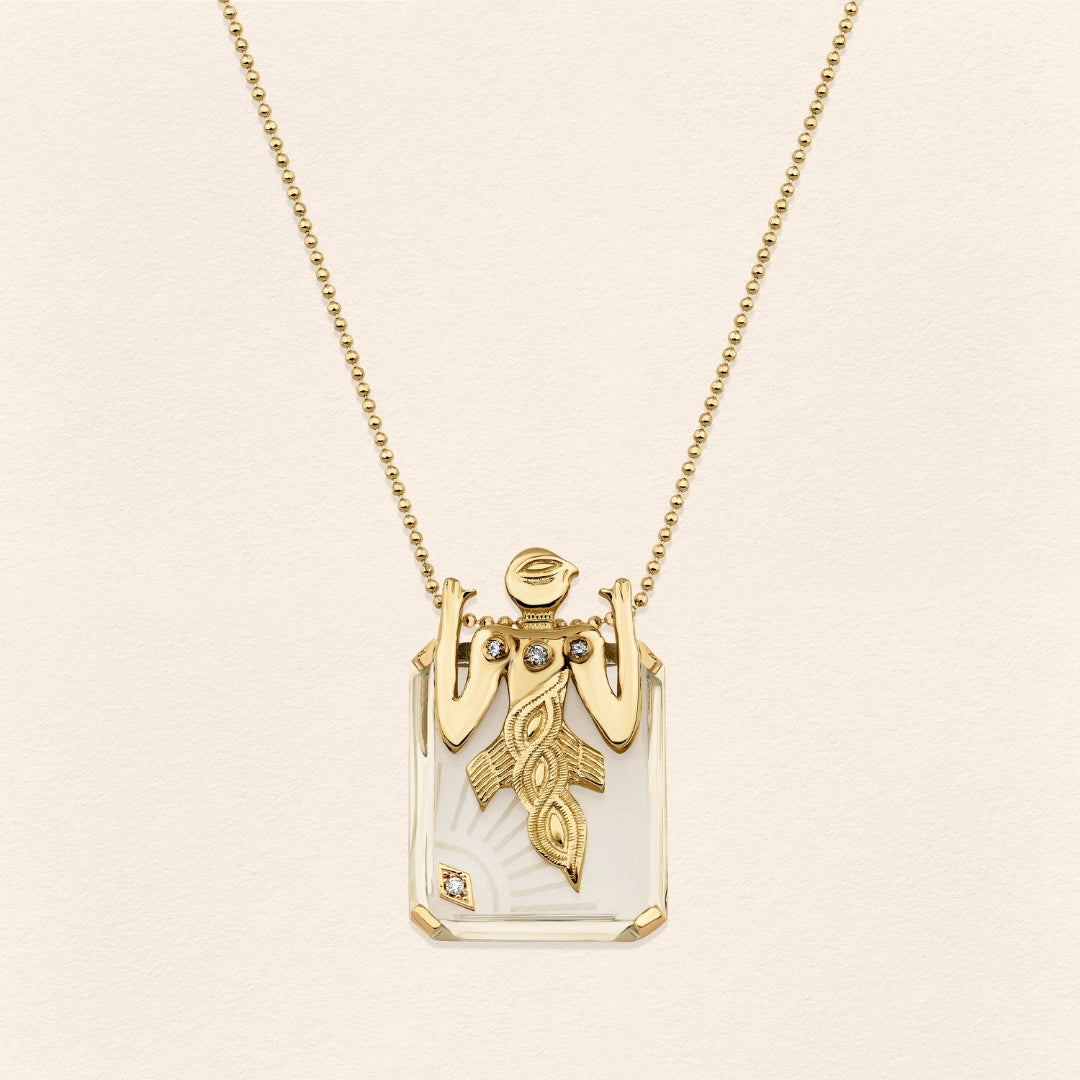 [COMMON] Birdman Crystal Gold Unisex Necklace product detail