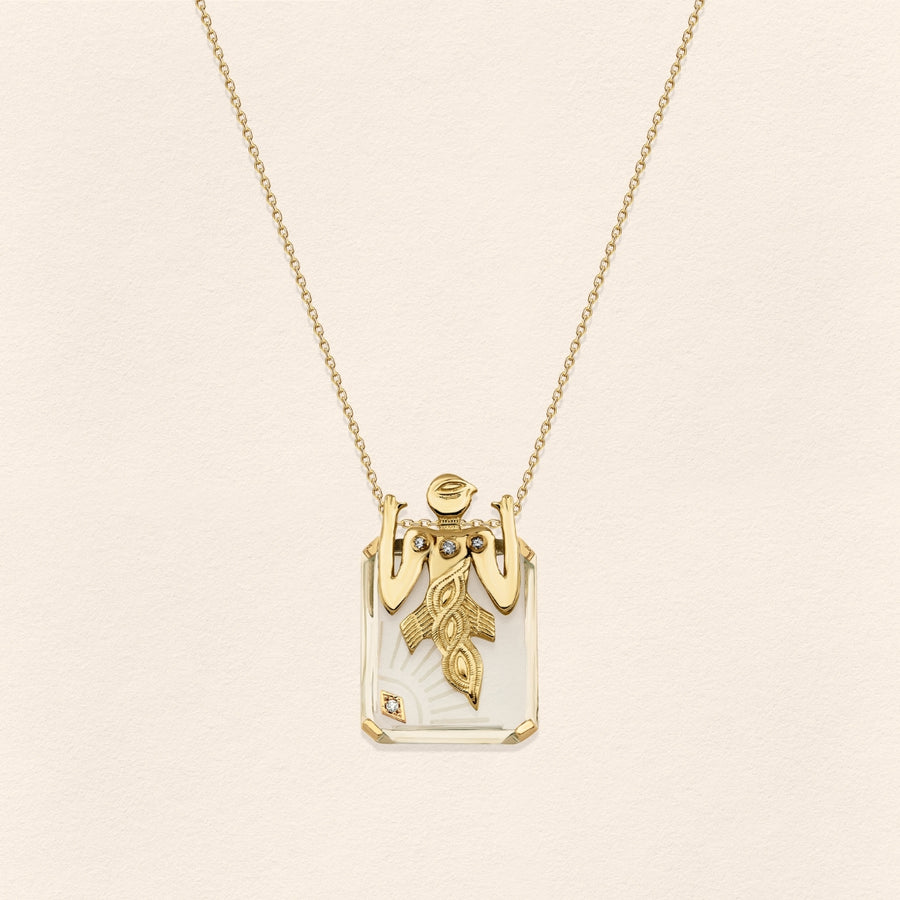 Birdman Crystal Gold Small Necklace