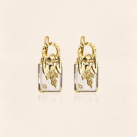 Birdman Crystal Gold Earrings