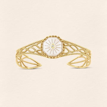 Serpent Crystal Filigree Gold Bracelet