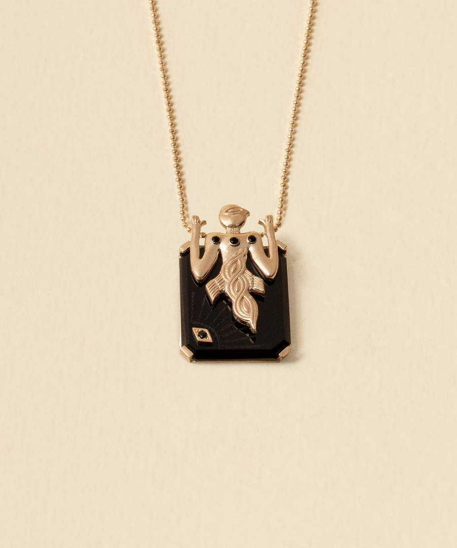 Birdman Onyx Gold Necklace